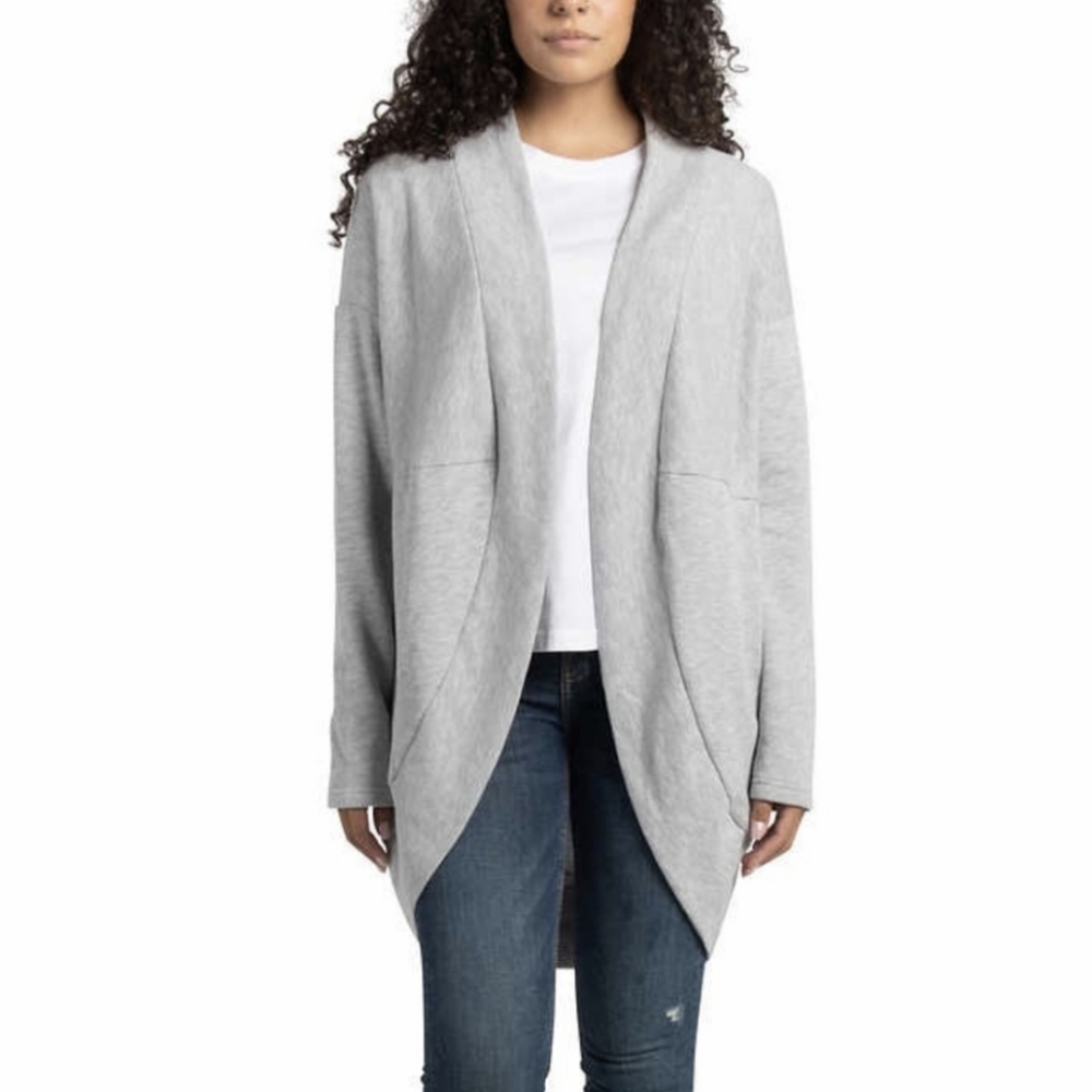 Ecothreads Light Gray Fleece Cardigan